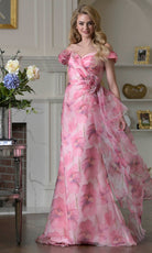 Marsoni by Colors MV1394 - Sweetheart Long Dress with Rosette Detail - back view
