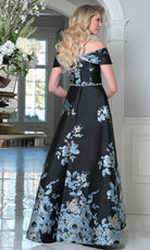 Marsoni by Colors MV1402 - Jacquard Off Shoulder A-Line Dress - back view