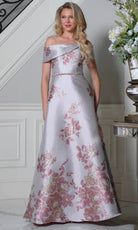 Marsoni by Colors MV1402 - Jacquard Off Shoulder A-Line Dress - view 4