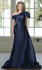 Marsoni by Colors MV1408 - Shoulder Bow Accent Overskirt Formal Dress - view 4