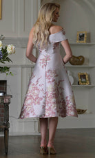 Marsoni by Colors MV1415 - Off Shoulder Tea-Length Floral Dress - view 4
