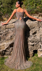 Chic and Holland PH120115 - Illusion Cutout Beaded Sweetheart Gown - back view