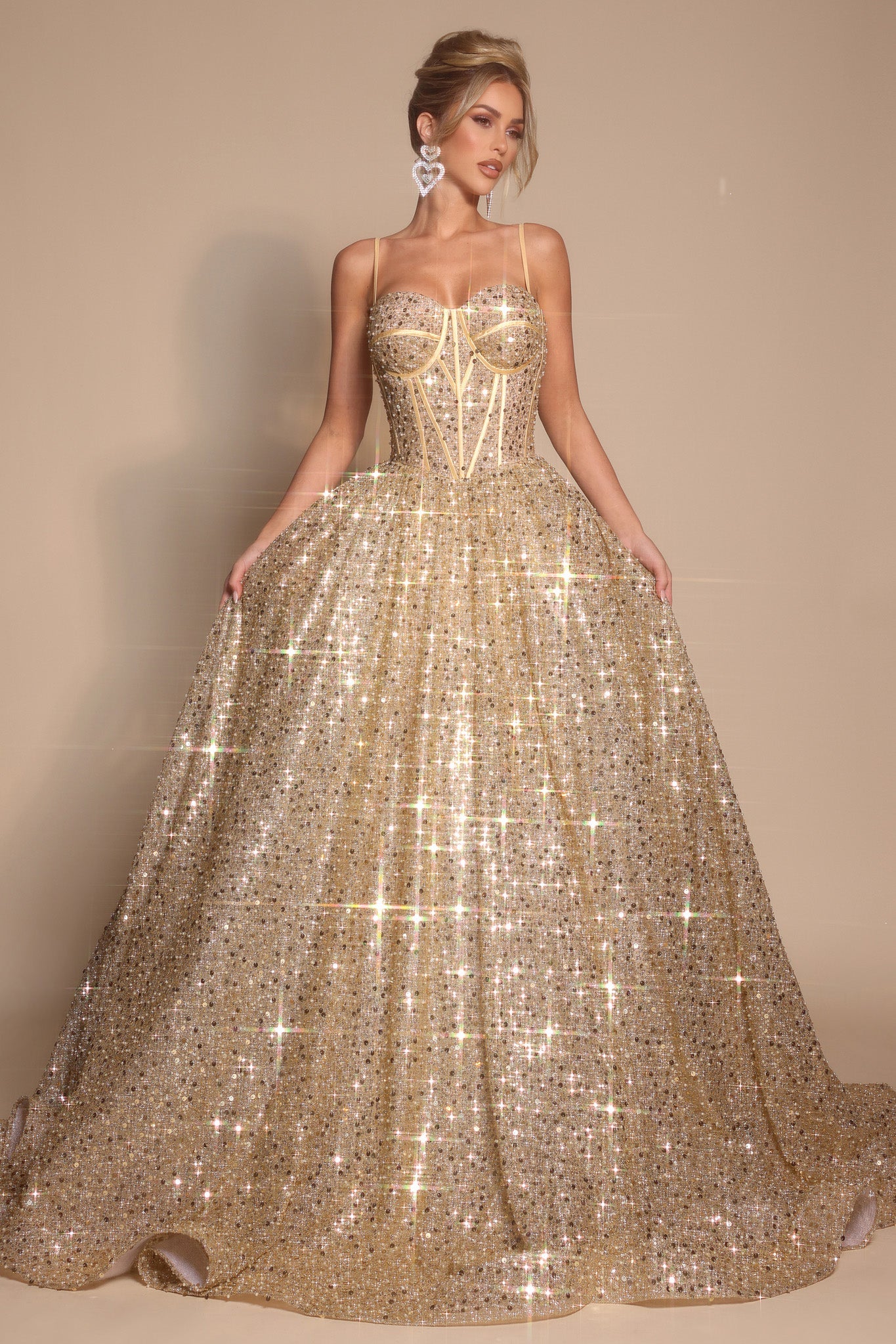 Portia and Scarlett PS25308 - Sweetheart Corset Bodice Prom Ballgown - back view