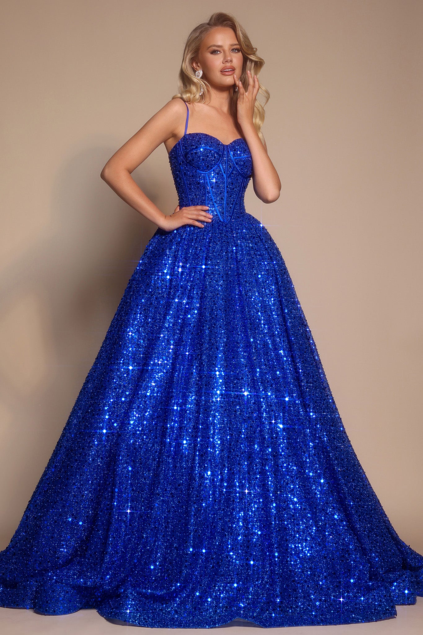Portia and Scarlett PS25308 - Sweetheart Corset Bodice Prom Ballgown - detail view