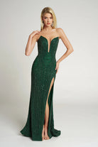 Portia and Scarlett PS25464C - Plunging Bodice Prom Dress - designer pageant gown at Silhouette Dresses
