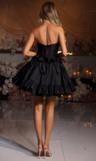 Portia and Scarlett PS25700 - Strapless Corset Dress with Bow Accent - back view