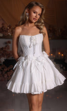 Portia and Scarlett PS25700 - Strapless Corset Dress with Bow Accent - view 6