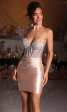 Portia and Scarlett PS25729 - Beaded Corset Sweetheart Mini Dress - view 6