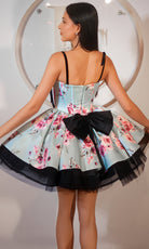 Portia and Scarlett PS25765 - Floral Print Corseted Mini Dress - view 4