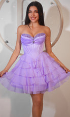 Portia and Scarlett PS25792 - Corset Bodice Sweetheart Party Dress - back view