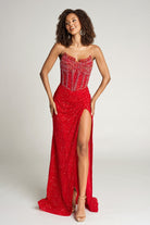 Portia and Scarlett PS25990C - Beaded Bodice Strapless Long Gown - view 4