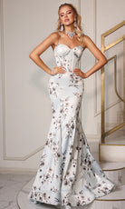 Portia and Scarlett PS26000 - Floral Corset Mermaid Gown - view 4