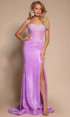 Portia and Scarlett PS26002 - Pearl Beaded Sweetheart Neckline Dress - view 6