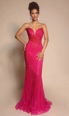 Portia and Scarlett PS26004 - Geometric Beaded Sheath Prom Dress - view 13