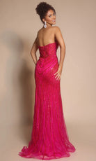 Portia and Scarlett PS26004 - Geometric Beaded Sheath Prom Dress - back view