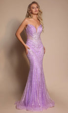 Portia and Scarlett PS26004 - Geometric Beaded Sheath Prom Dress - view 6