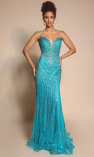 Portia and Scarlett PS26004 - Geometric Beaded Sheath Prom Dress - view 10