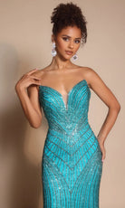 Portia and Scarlett PS26004 - Geometric Beaded Sheath Prom Dress - view 12