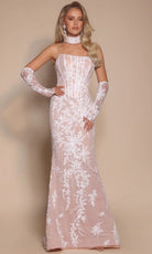 Portia and Scarlett PS26005 - Embroidered Floral Scoop Neck Dress - view 4