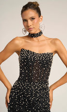 Portia and Scarlett PS26006 - Embellished Strapless Dress With Choker - view 4