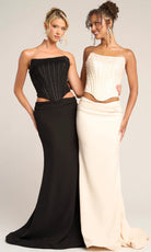 Portia and Scarlett PS26007 - Pearl Encrusted Corset Sheath Dress - view 11