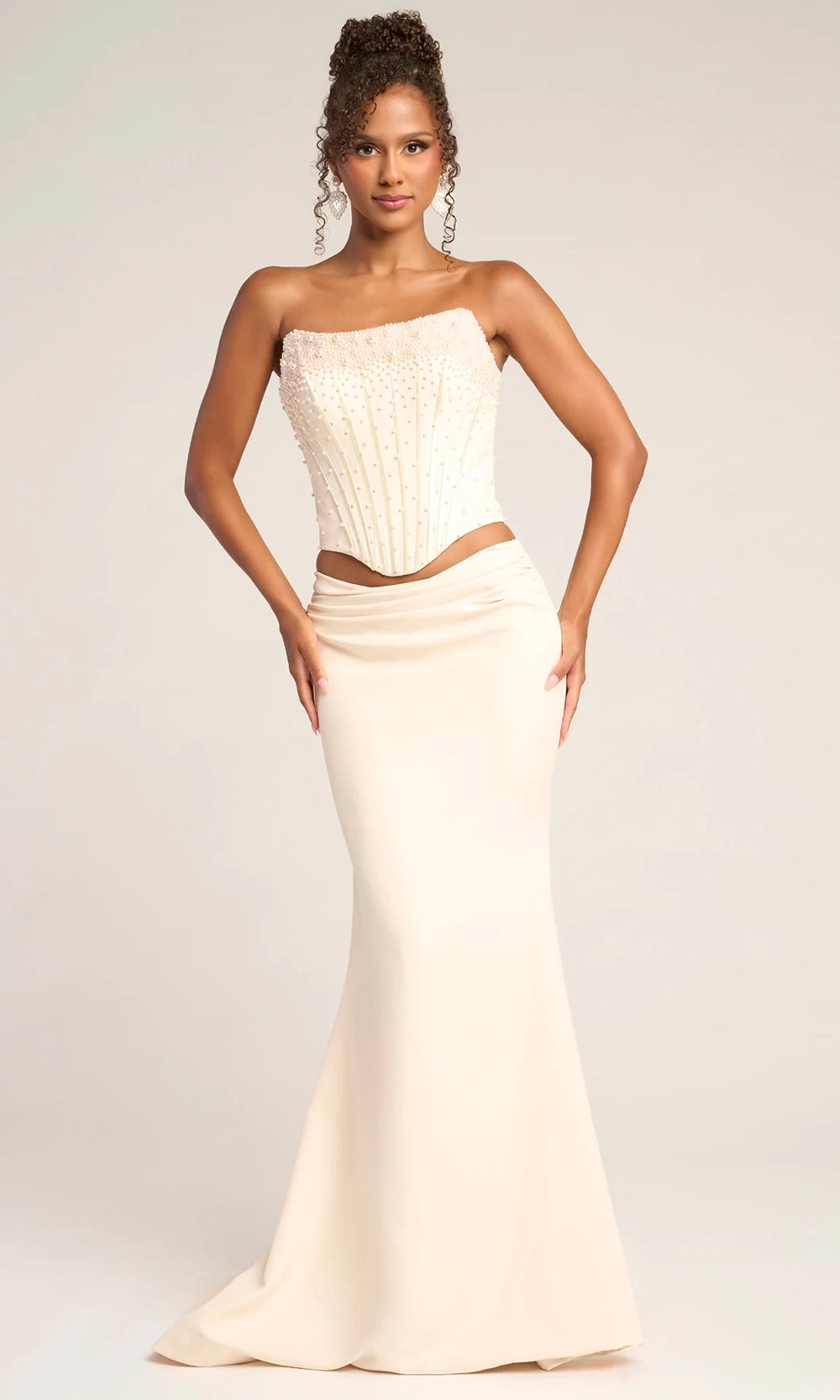 Portia and Scarlett PS26007 - Pearl Encrusted Corset Sheath Dress - view 7