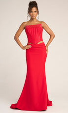 Portia and Scarlett PS26007 - Pearl Encrusted Corset Sheath Dress - view 14