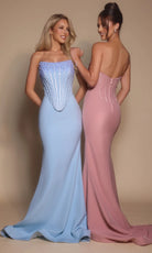 Portia and Scarlett PS26008 - Beaded Top Strapless Fitted Dress - designer prom dress at Silhouette Dresses