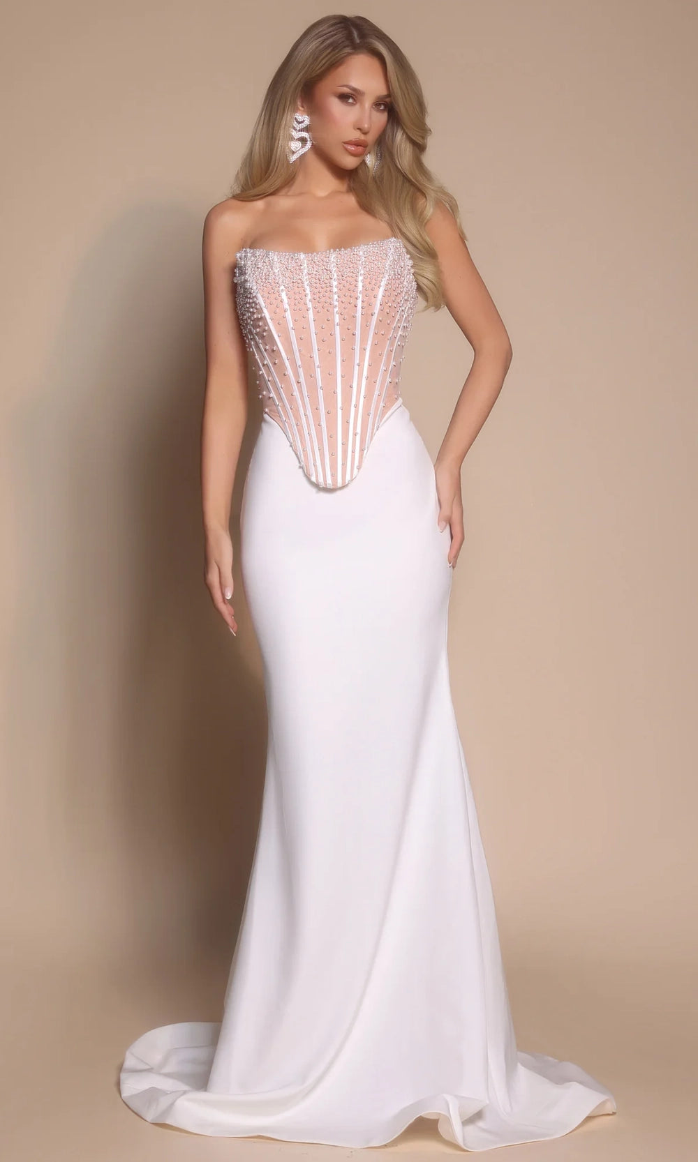 Portia and Scarlett PS26008 - Beaded Top Strapless Fitted Dress - view 8