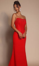 Portia and Scarlett PS26008 - Beaded Top Strapless Fitted Dress - view 13