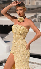 Portia and Scarlett PS26011 - 3D Floral Beaded Prom Dress - view 7