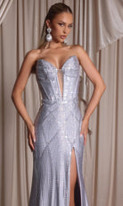 Portia and Scarlett PS26013 - Beaded Strapless Sheath Long Dress - view 10