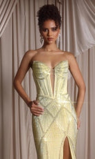 Portia and Scarlett PS26013 - Beaded Strapless Sheath Long Dress - view 15