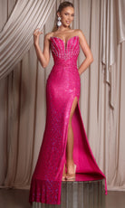 Portia and Scarlett PS26016 - Illusion Plunge Beaded Prom Dress - view 4