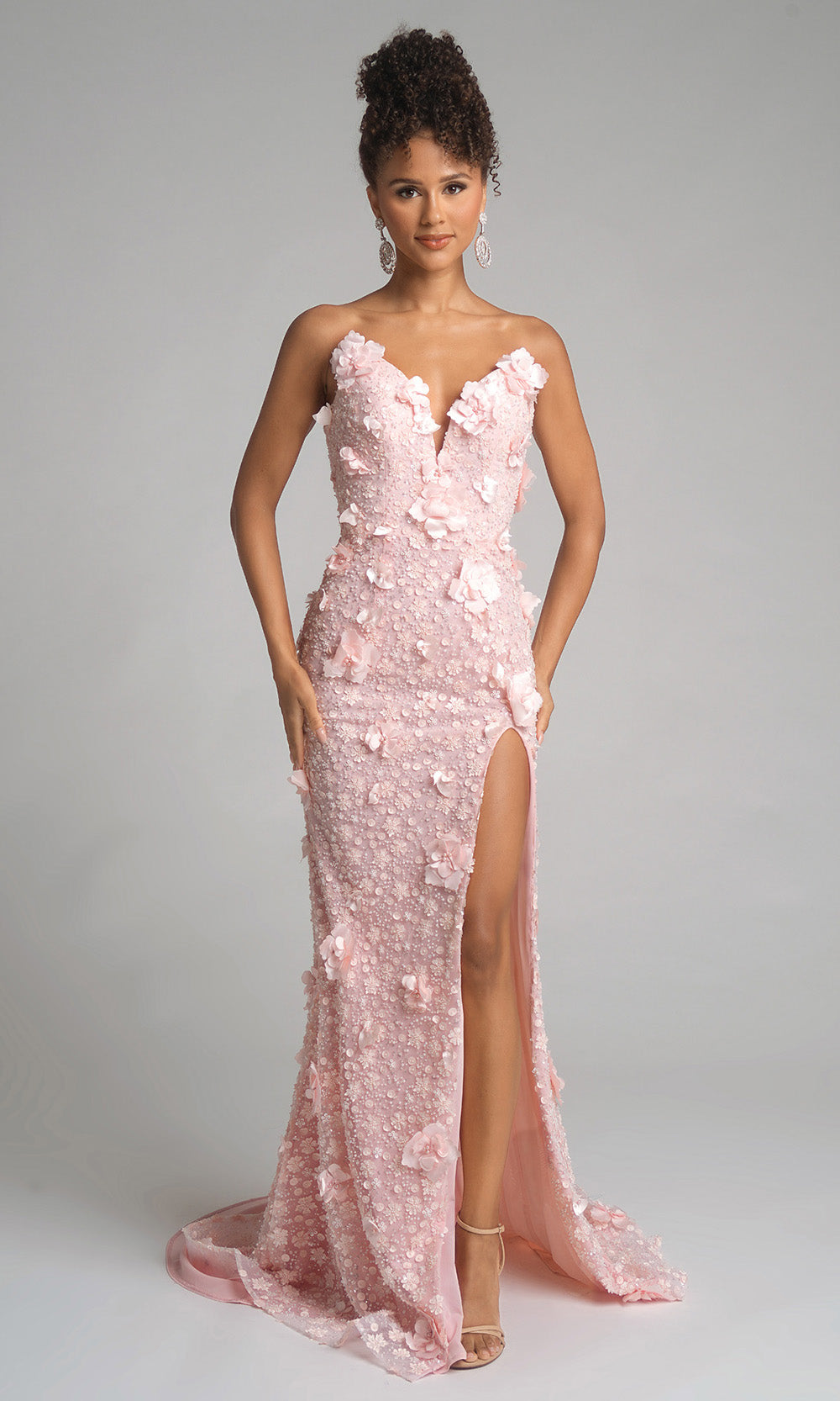Portia and Scarlett PS26019 - 3D Floral Long Sheath Dress - detail view