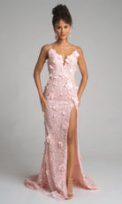 Portia and Scarlett PS26019 - 3D Floral Long Sheath Dress - detail view