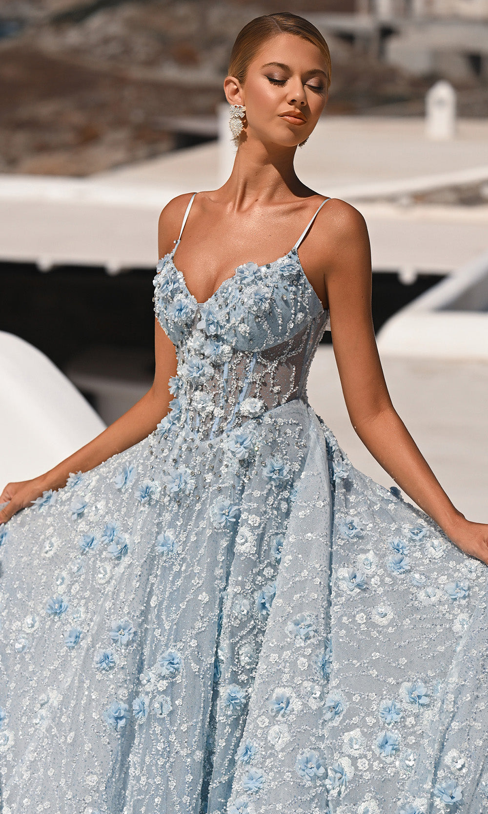Portia and Scarlett PS26027 - 3D Floral A-Line Prom Dress - view 4