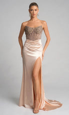 Portia and Scarlett PS26041 - Jeweled Corset Scoop Prom Dress - view 5