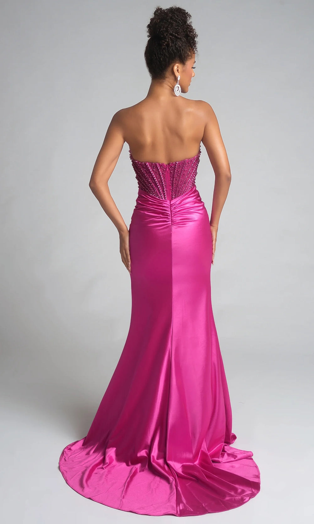 Portia and Scarlett PS26041 - Jeweled Corset Scoop Prom Dress - back view