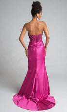 Portia and Scarlett PS26041 - Jeweled Corset Scoop Prom Dress - back view