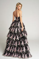 Portia and Scarlett PS26051 - Scoop Neck Floral Tiered Ballgown - designer prom dress at Silhouette Dresses