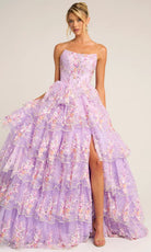 Portia and Scarlett PS26051 - Scoop Neck Floral Tiered Ballgown - view 8