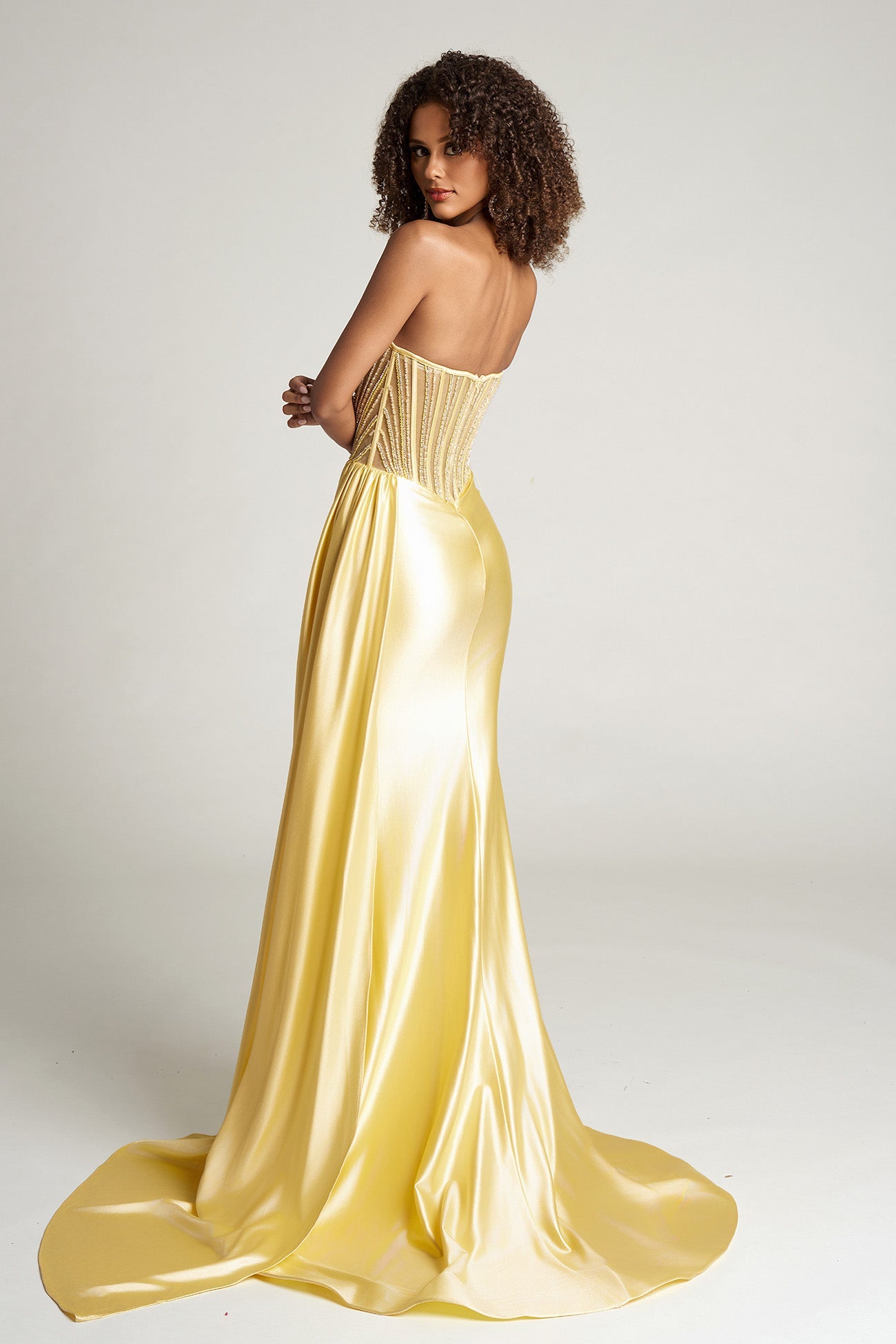 Portia and Scarlett PS26056 - Draped Beaded Corset Gown - view 6