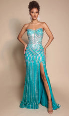 Portia and Scarlett PS26072 - Sweetheart Neck Beaded Sparkle Dress - view 9