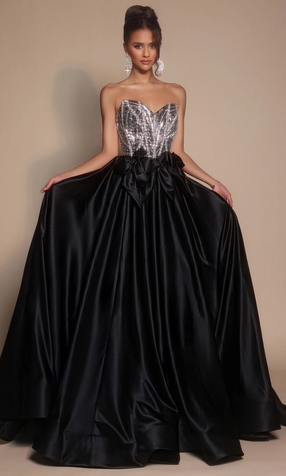 Portia and Scarlett PS26077 - Sweetheart Ballgown With Bow Accents - designer prom dress at Silhouette Dresses