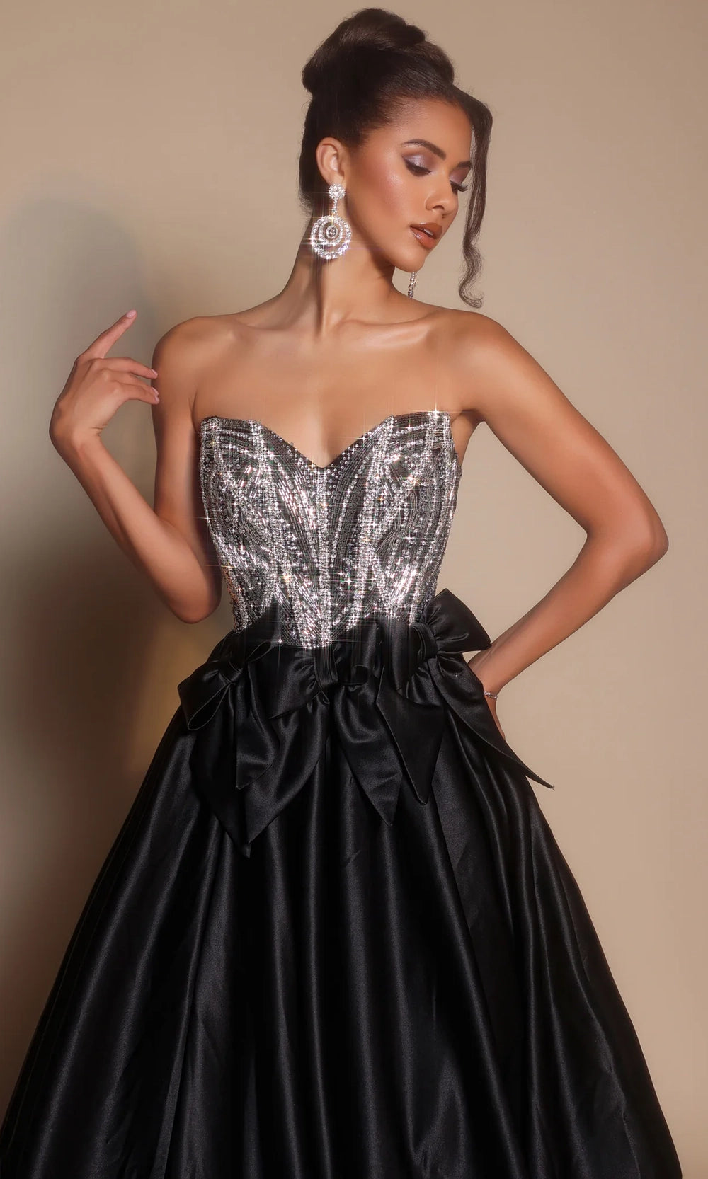 Portia and Scarlett PS26077 - Sweetheart Ballgown With Bow Accents - back view