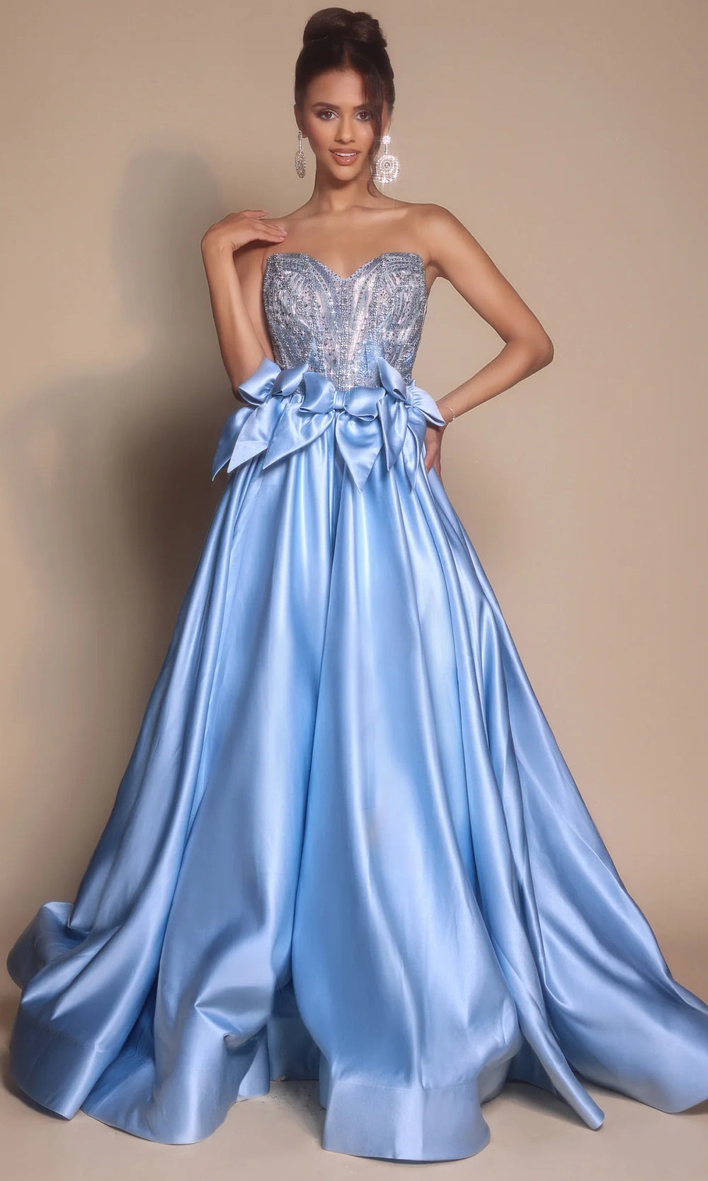 Portia and Scarlett PS26077 - Sweetheart Ballgown With Bow Accents - view 8