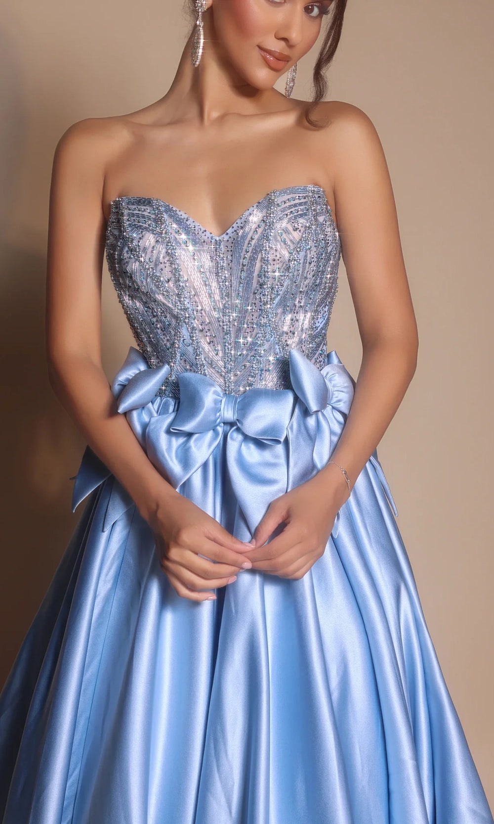 Portia and Scarlett PS26077 - Sweetheart Ballgown With Bow Accents - view 9