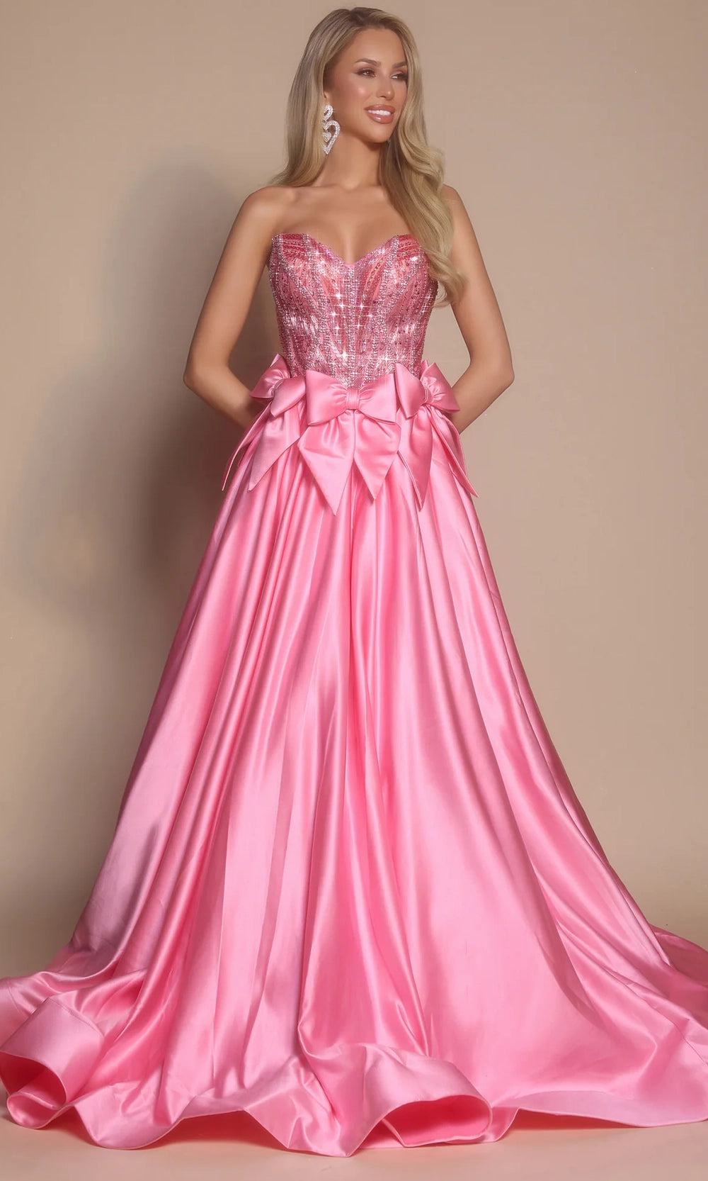 Portia and Scarlett PS26077 - Sweetheart Ballgown With Bow Accents - detail view