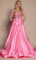 Portia and Scarlett PS26077 - Sweetheart Ballgown With Bow Accents - detail view